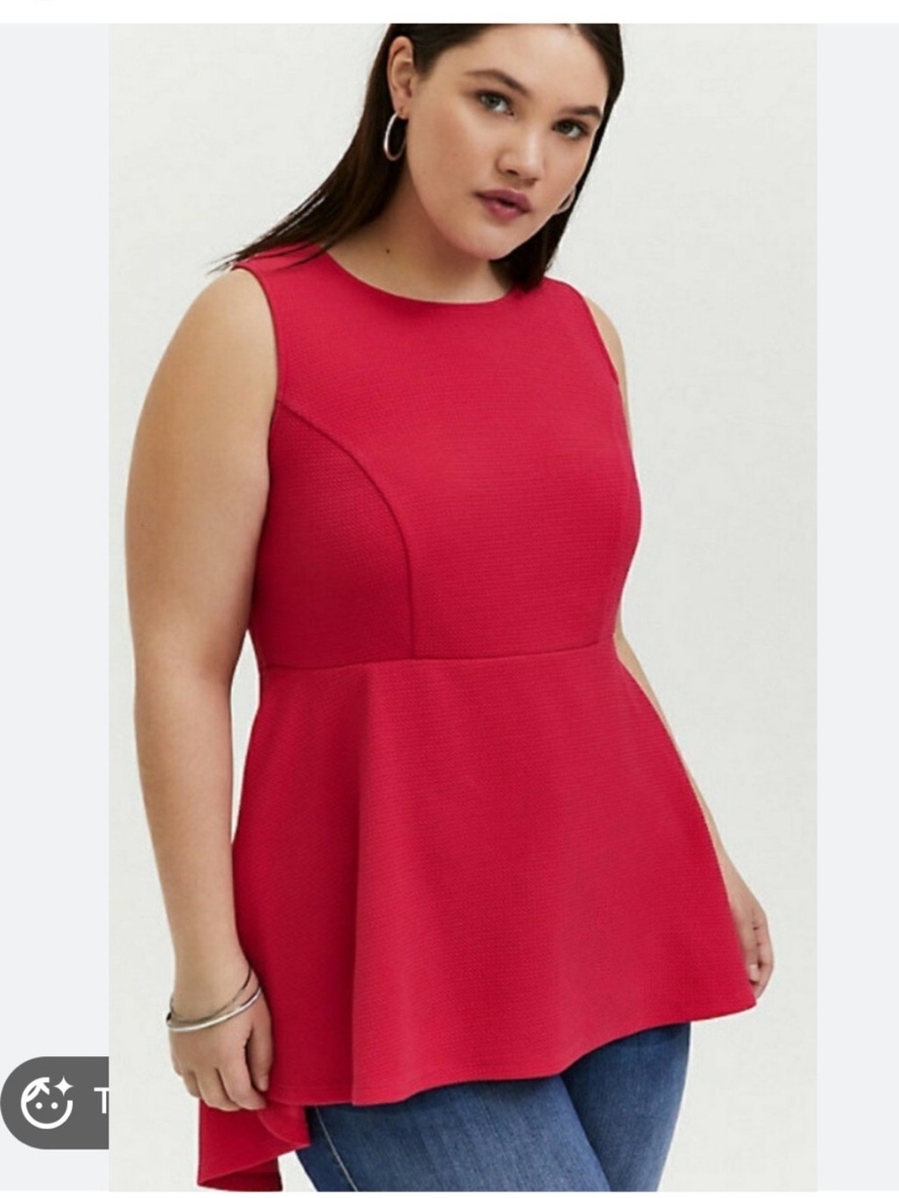 NWT Torrid Passion Ponte Hi Low Peplum Top Fuchsia Pink Size 1 14/16